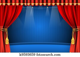 ביים, עם, וילון