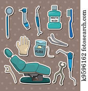 卡通, 牙醫, 工具, 屠夫