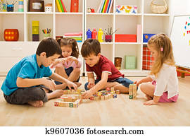 Children playing with blocks Children playing with blocks