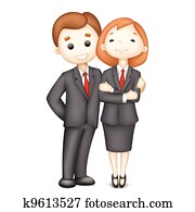 3d, 商人, 以及, 婦女, 在, 矢量