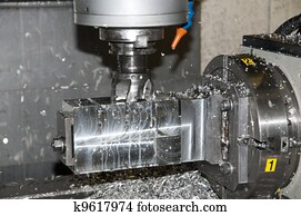 Drilling and milling CNC in workshop Drilling and milling CNC in workshop