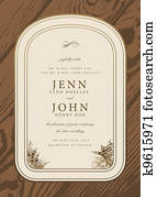 vektor, høje, oval, træ indramm