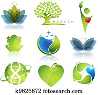 atención sanitaria, y, ecología, símbolos