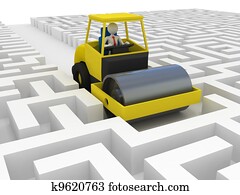 Businessman solving problem Businessman solving problem