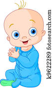 Cute baby boy clapping hands
