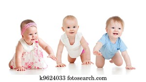 Funny babies go down on all fours. Competition concept. Funny babies go down on all fours. Competition concept.