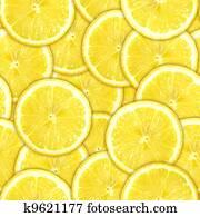 Seamless pattern of yellow lemon slices Seamless pattern of yellow lemon slices