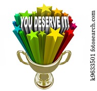 You Deserve It Gold Trophy Reward Recognition You Deserve It Gold Trophy Reward Recognition