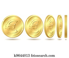 golden coin with euro sign golden coin with euro sign