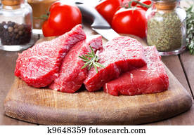raw meat with rosemary raw meat with rosemary