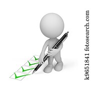 3d person with a pen 3d person with a pen