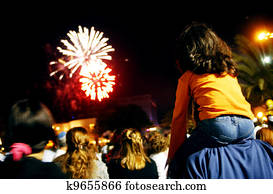 fogos artifício, mostrar