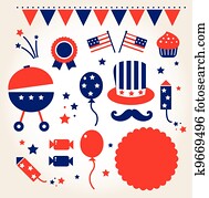 יום עצמאות, ראטרו, איקונים, (, וקטור, )