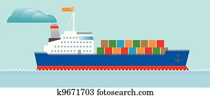 유조선, 화물선, 와, 컨테이너