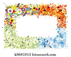 Four seasons frame - spring, summer, autumn, winter. Four seasons frame - spring, summer, autumn, winter.