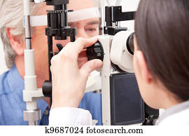 optometrist, fazendo, vista, testar