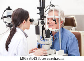 optometrist, fazendo, vista, testar