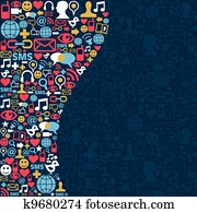 Social media network icon background Social media network icon background