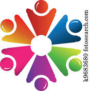 Teamwork people group logo vector