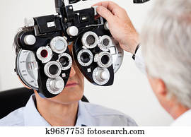 teste olho, com, a, phoropter