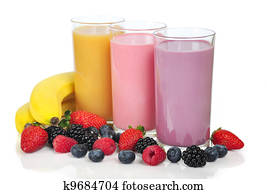 Three glasses of smoothies Three glasses of smoothies