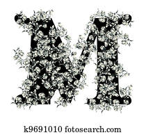 letter m old english font