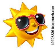 Smiling Summer Sun Character Smiling Summer Sun Character