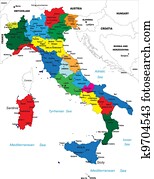 Political map of Italy Political map of Italy