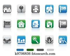 real estate icon,square button series