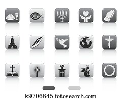 square button of christian icon