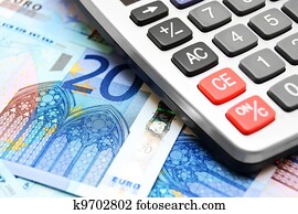 The calculator and money.