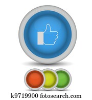 Vector thumbs up icon on white. Eps10