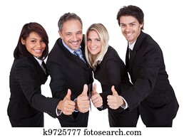 heureux, equipe affaires, célébrer, a, reussite