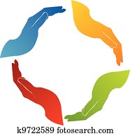 hände, lösungen, gemeinschaftsarbeit, logo