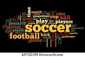 Soccer concept in word tag cloud Soccer concept in word tag cloud