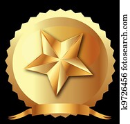 stern, dichten gold, mit, schleifchen