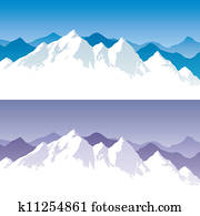 ヒマラヤ山脈 クリップアート 切り張り イラスト 絵画 集 780