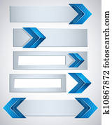 3d, banner, fertig, mit, blau, pfeil