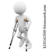 3d, branca, pessoas., ferimento