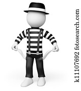 3d, branca, pessoas., mimo, mostrando, seu, bolsos vazios