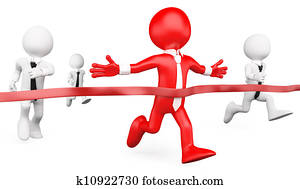 3D businessman white people. Race goal 3D businessman white people. Race goal