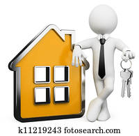 3D businessman white people. Real estate 3D businessman white people. Real estate