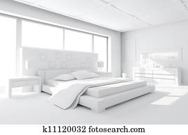 3d clay render of a modern bedroom 3d clay render of a modern bedroom