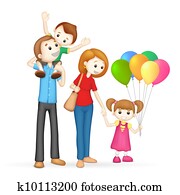 3d Happy Family in vector 3d Happy Family in vector