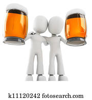 3d man and beer 3d man and beer