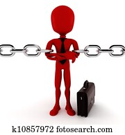 3d man and chain, business concept 3d man and chain, business concept