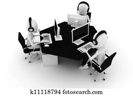 3d man, call center, isolated on white 3d man, call center, isolated on white