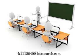 3d man, - classroom 3d man, - classroom