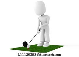 3d man golf player
