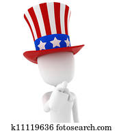 3d man - independence day, on white background 3d man - independence day, on white background